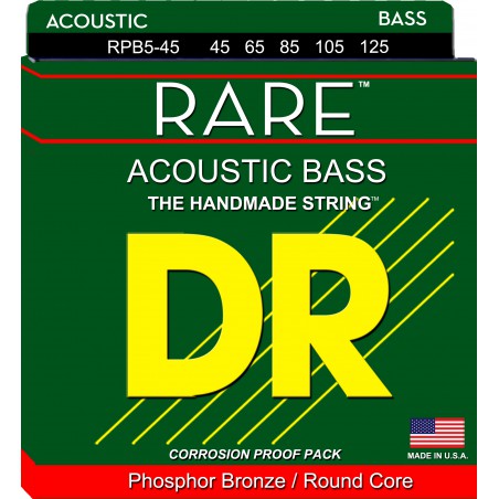 DR RARE - Acoustic Bass String Set, 5-String, Medium, .045-.125