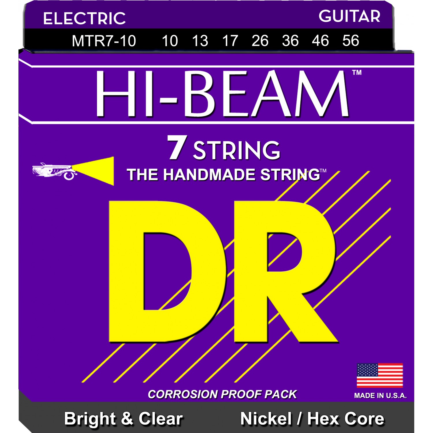 DR HI-BEAM - MTR7-10 - Electric Guitar String Set, 7-String Medium, .010-056 DR HI-BEAM - MTR7-10 - struny do gitary elektrycznej Set, 7-String Medium, .010-056