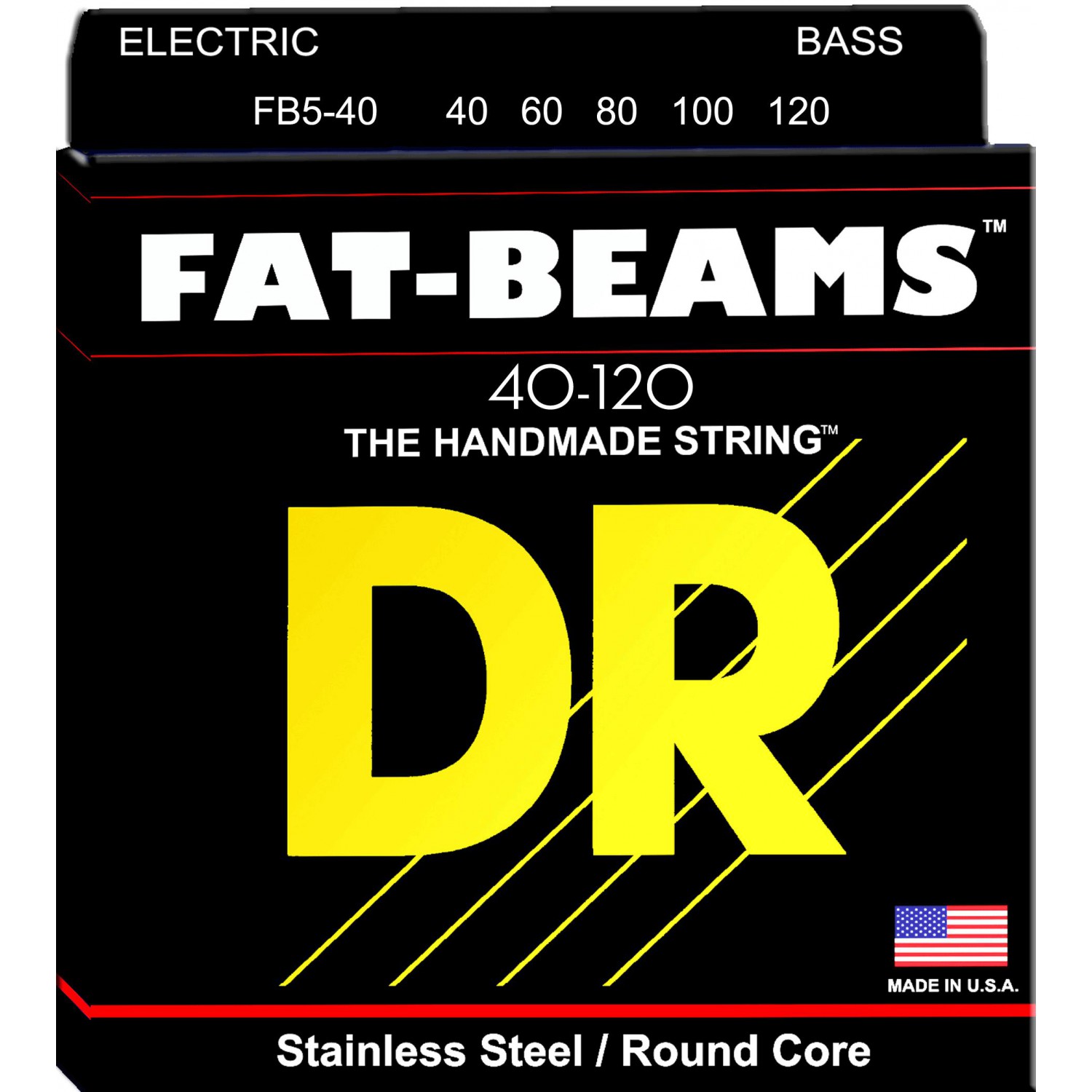 DR FB5-40 - FAT BEAMS - struny do gitary basowej, 5-String, Light, .040-.120