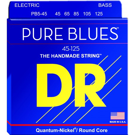 DR PURE BLUES - Bass String Set, 5-String, Medium, .045-.125