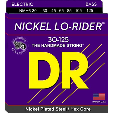 DR NICKEL LO-RIDER - Bass String Set, 6-String, Medium, .030-.125