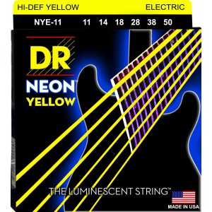DR NEON Hi-Def Yellow - NYE-11 - struny do gitary elektrycznej Set, Heavy, .011-.050