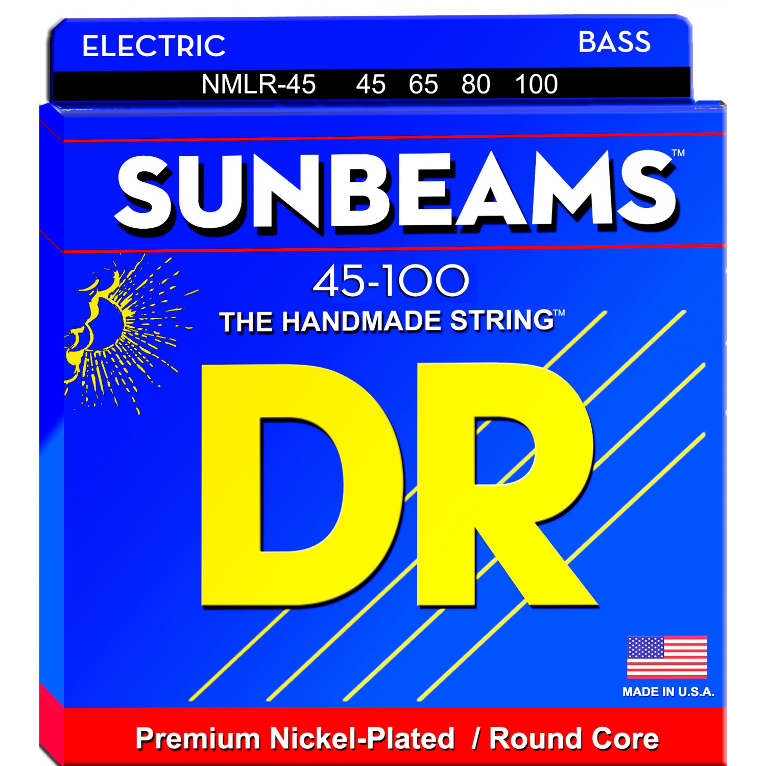 DR SUNBEAMS - struny do gitary basowej, 4-String, Medium Light, .045-.100