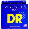 DR PURE BLUES - PHR-12PL - struny do gitary elektrycznej Set, Extra Heavy, .012-.052, plain G-String
