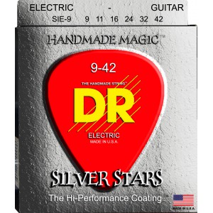 DR SILVER STARS - SIE- 9 - struny do gitary elektrycznej Set, Light, .009-.042
