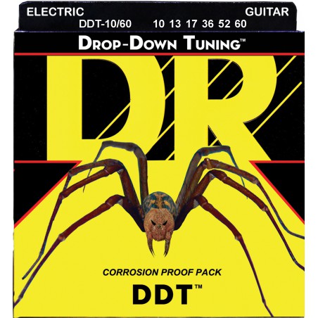 DR DROP-DOWN TUNING - DDT-10/60 - Electric Guitar String Set, Big Heavier, .010-.060