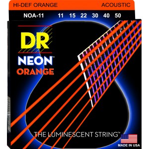 DR NEON Hi-Def Orange - NOA-11 - struny do gitary akustycznej Set, Medium Light .011-.050