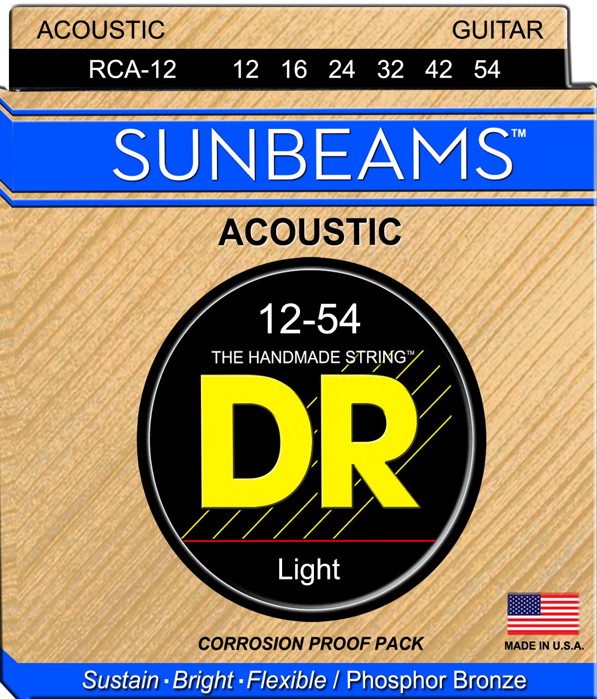 DR SUNBEAMS - RCA-12 - struny do gitary akustycznej Set, Medium, .012-.054