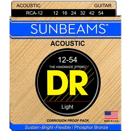 DR SUNBEAMS - RCA-12 - Acoustic Guitar String Set, Medium, .012-.054