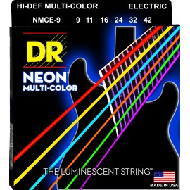 DR NEON Hi-Def Multi-Color - MCE- 9 - struny do gitary elektrycznej Set, Light, .009-.042