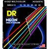 DR NEON Hi-Def - MCA-12 - Multi-Color struny do gitary akustycznej Set, Medium, .012-.054