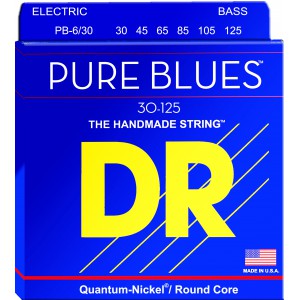 DR PURE BLUES - struny do gitary basowej, 6-String, Medium, .030-.125