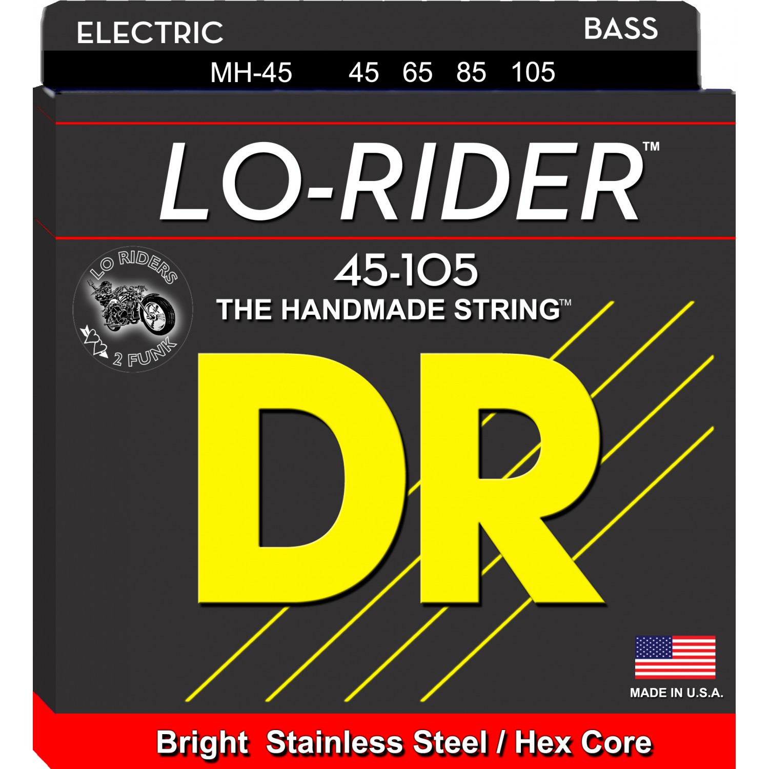 DR LO-RIDER - MH-45 - Bass String Set, 4-String, Medium, .045-.105 DR LO-RIDER - MH-45 - struny do gitary basowej, 4-String, Medium, .045-.105