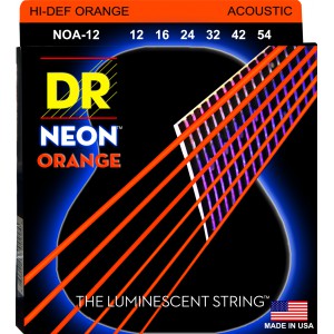 DR NEON Hi-Def Orange - NOA-12 - struny do gitary akustycznej Set, Medium, .012-.054