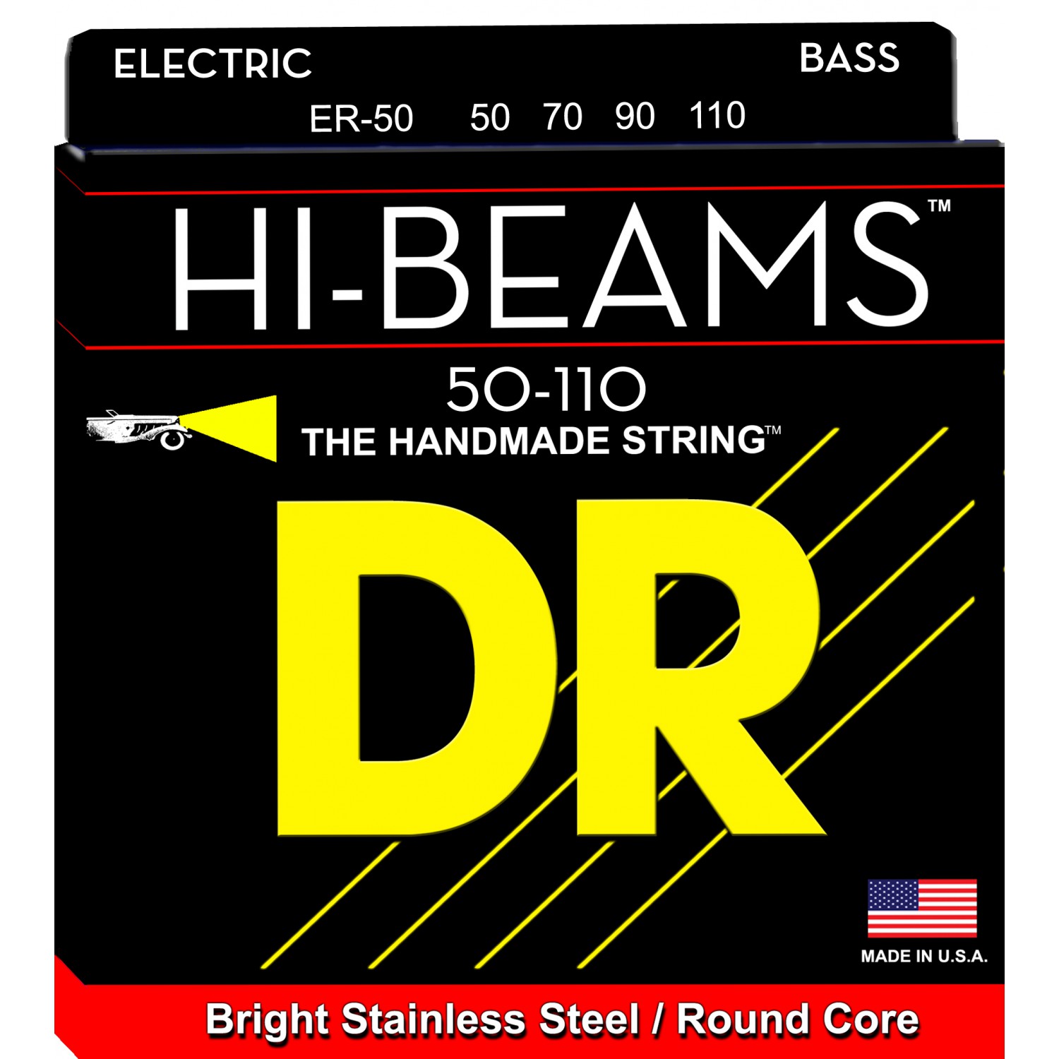 DR ER-50HI-BEAM - struny do gitary basowej, 4-String, Heavy, .050-.110
