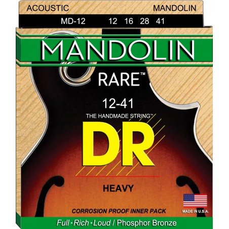 DR RARE - MD-12 - Mandolin String Set, 4-String, Heavy, .012-.041