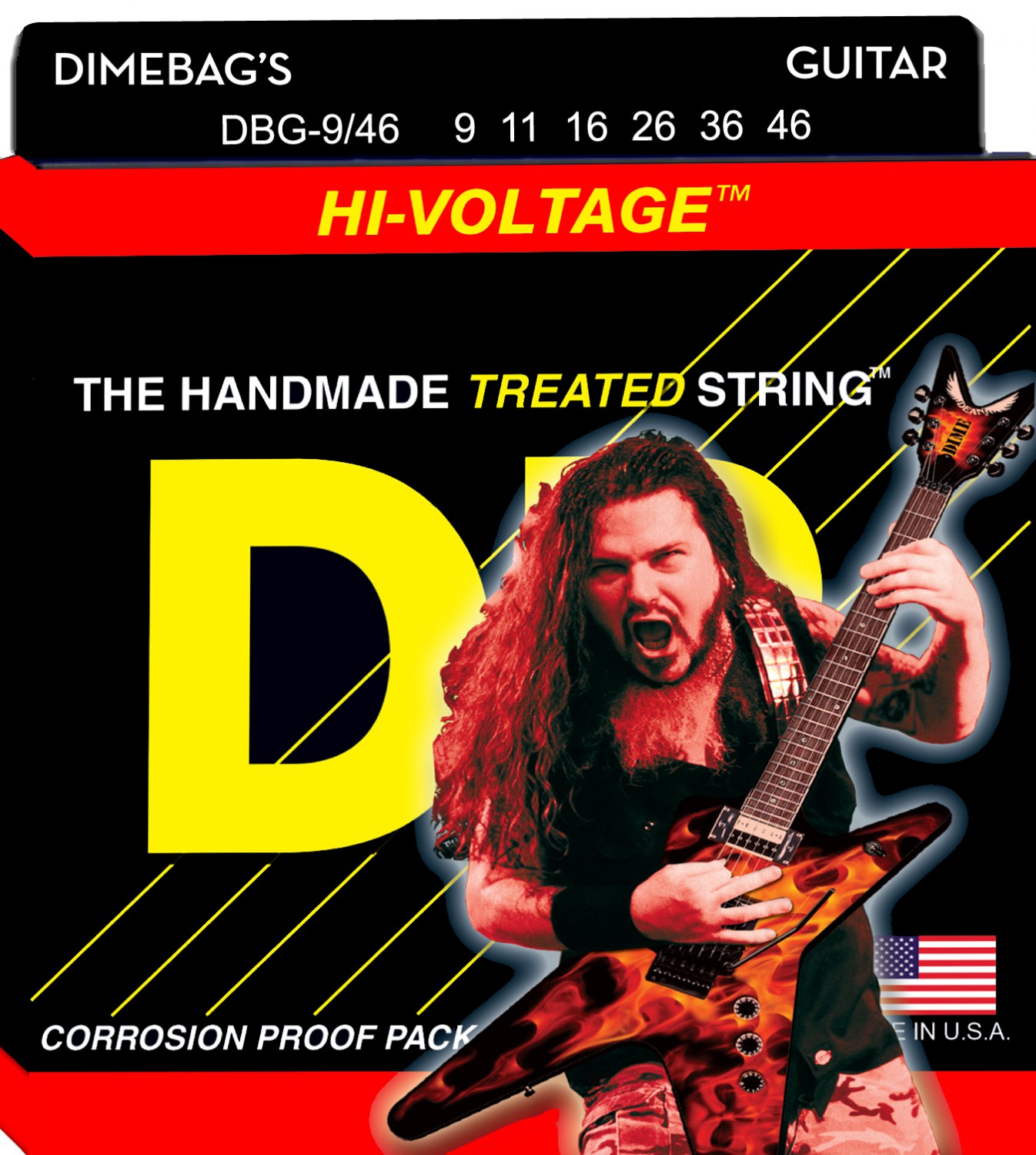 DR  Dimebag Darrell Signature Series - DBG- 9-46 -struny do gitary elektrycznej Set, Light-n-Heavy, .009-.046