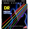 DR NEON Hi-Def Multi-Color - struny do gitary basowej, 6-String, Medium, .030-.125