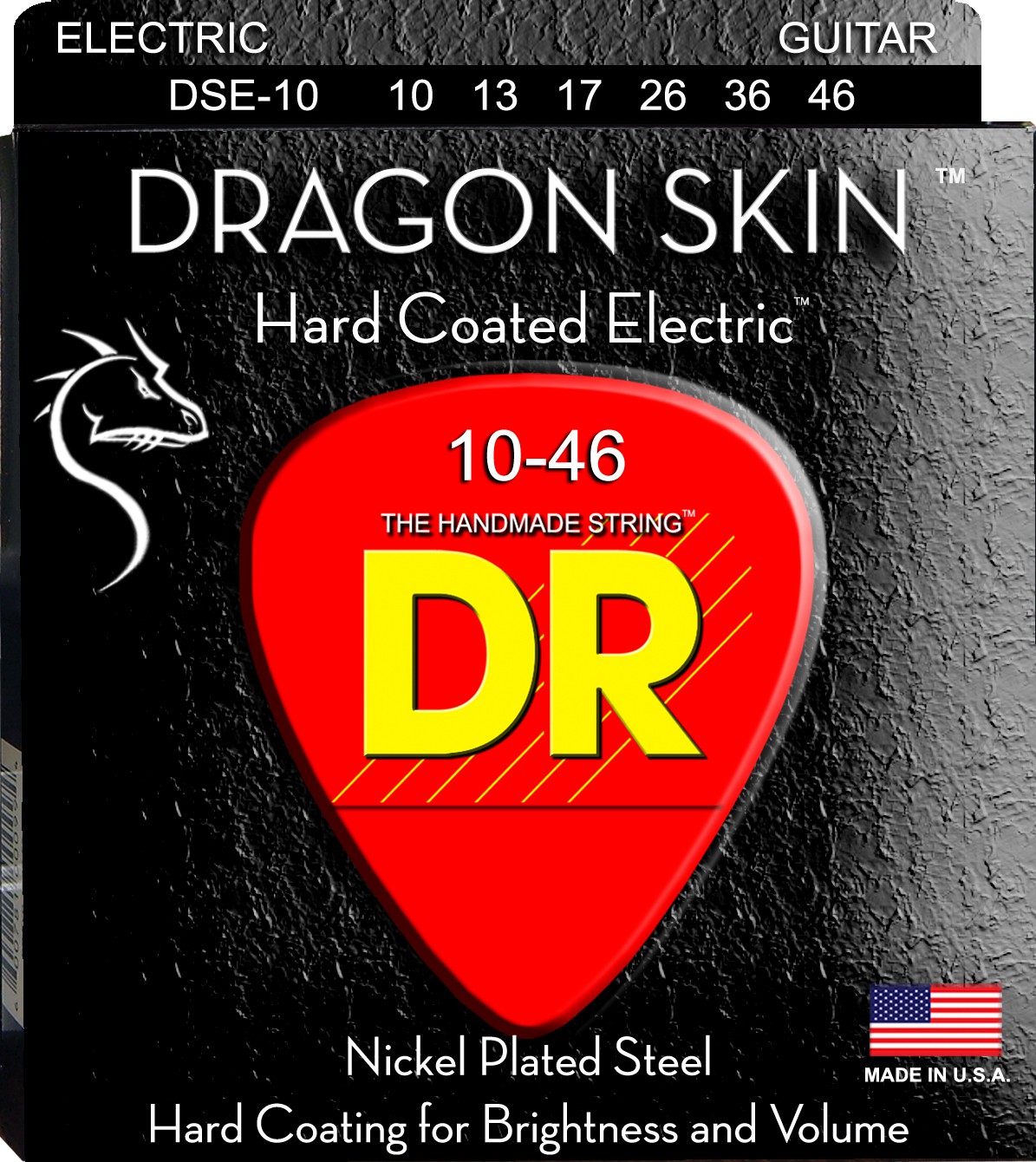 DR DRAGON SKIN - DSE-10 - Electric Guitar String Set, Medium, .010-.046 DR DRAGON SKIN - DSE-10 - struny do gitary elektrycznej Set, Medium, .010-.046