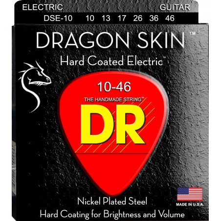 DR DRAGON SKIN - DSE-10 - Electric Guitar String Set, Medium, .010-.046