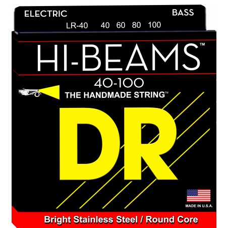 DR HI-BEAM - LR-40 - Bass String Set, 4-String, Light, .040-.100