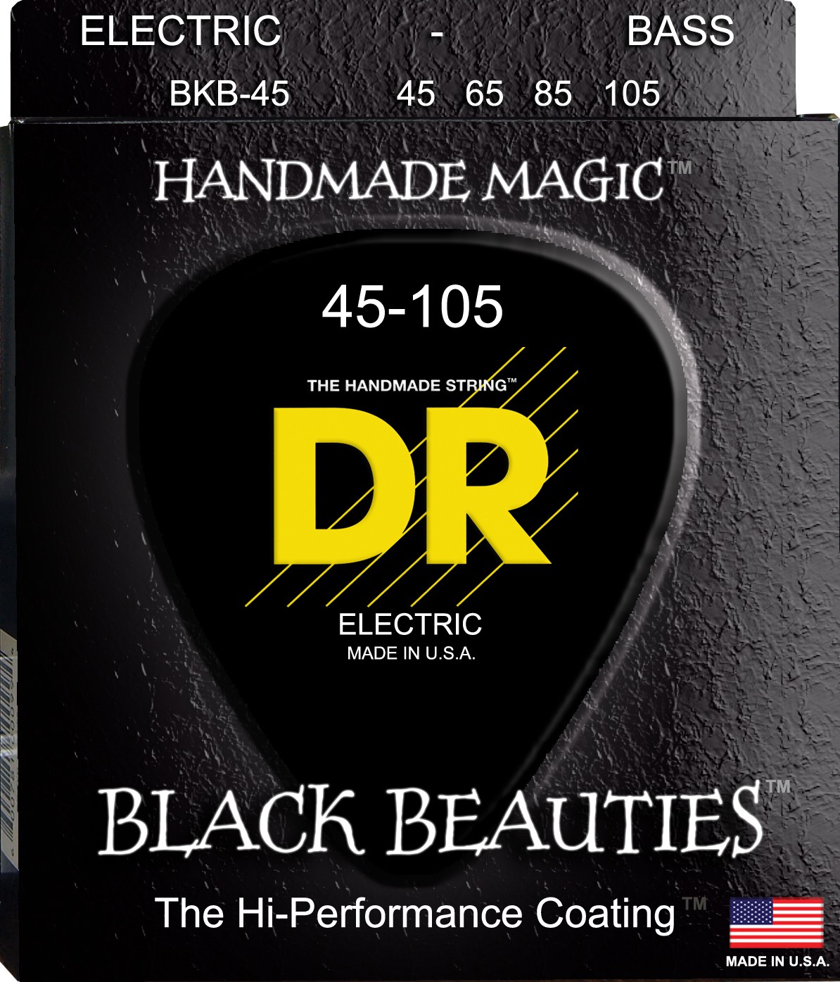 DR BLACK BEAUTIES - BKB-45 - Bass String Set, 4-String, Coated, Medium, .045-.105 DR BLACK BEAUTIES - BKB-45 - struny do gitary basowej, 4-String, Coated, Medium, .045-.105