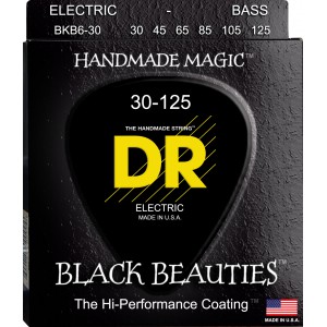 DR BLACK BEAUTIES - BKB6-30 - struny do gitary basowej, 6-String, Coated, Medium, .030-.125
