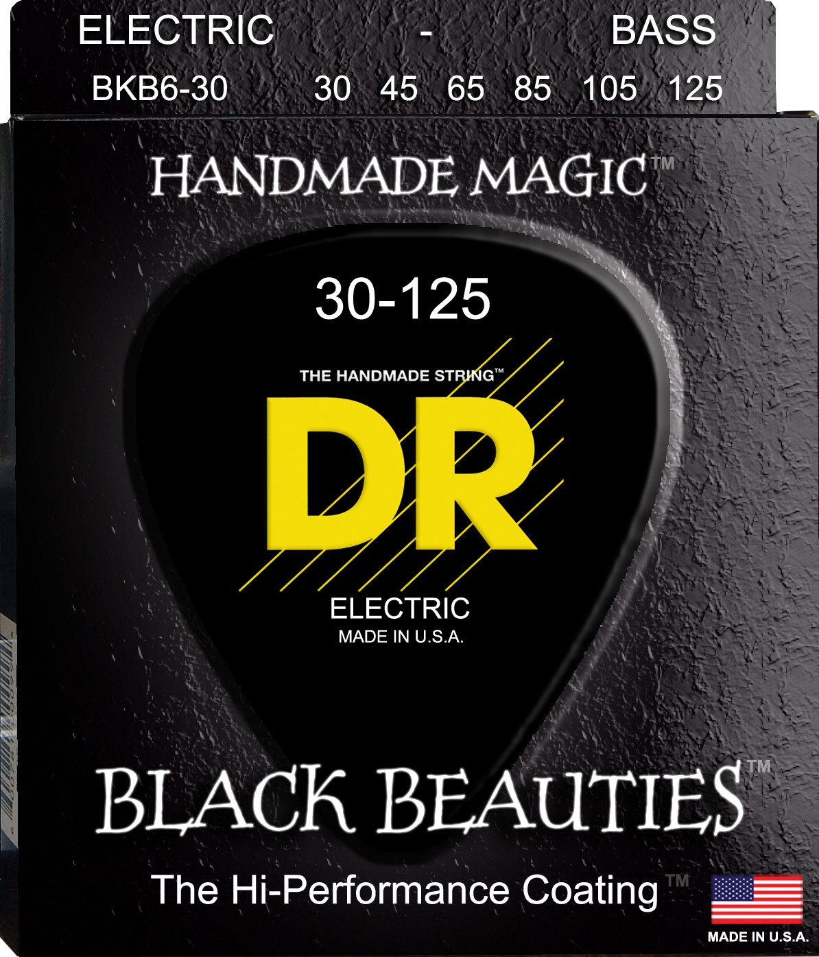 DR BLACK BEAUTIES - BKB6-30 - Bass String Set, 6-String, Coated, Medium, .030-.125 DR BLACK BEAUTIES - BKB6-30 - struny do gitary basowej, 6-String, Coated, Medium, .030-.125