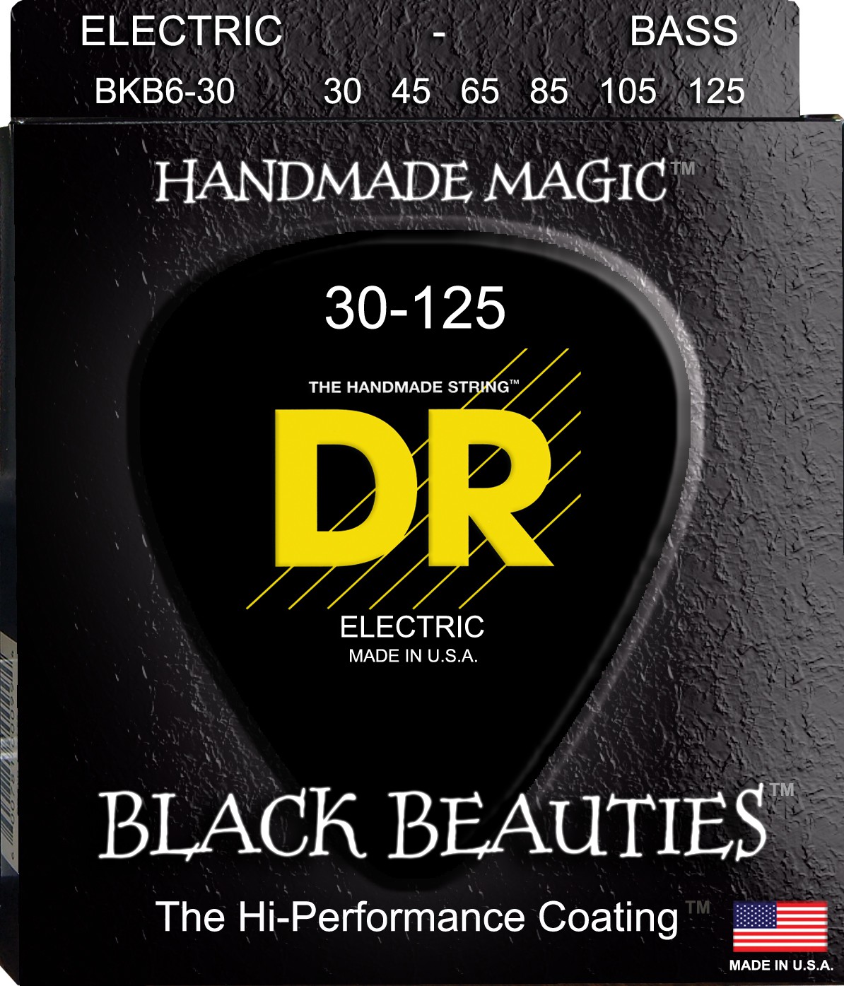 DR BLACK BEAUTIES - BKB6-30 - struny do gitary basowej, 6-String, Coated, Medium, .030-.125