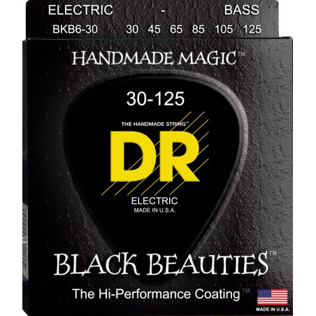 DR BLACK BEAUTIES - BKB6-30 - Bass String Set, 6-String, Coated, Medium, .030-.125