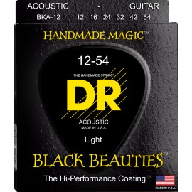 DR BLACK BEAUTIES - BKA-12 - struny do gitary akustycznej Set, Coated Phosphor Bronze, Light, .012-.054