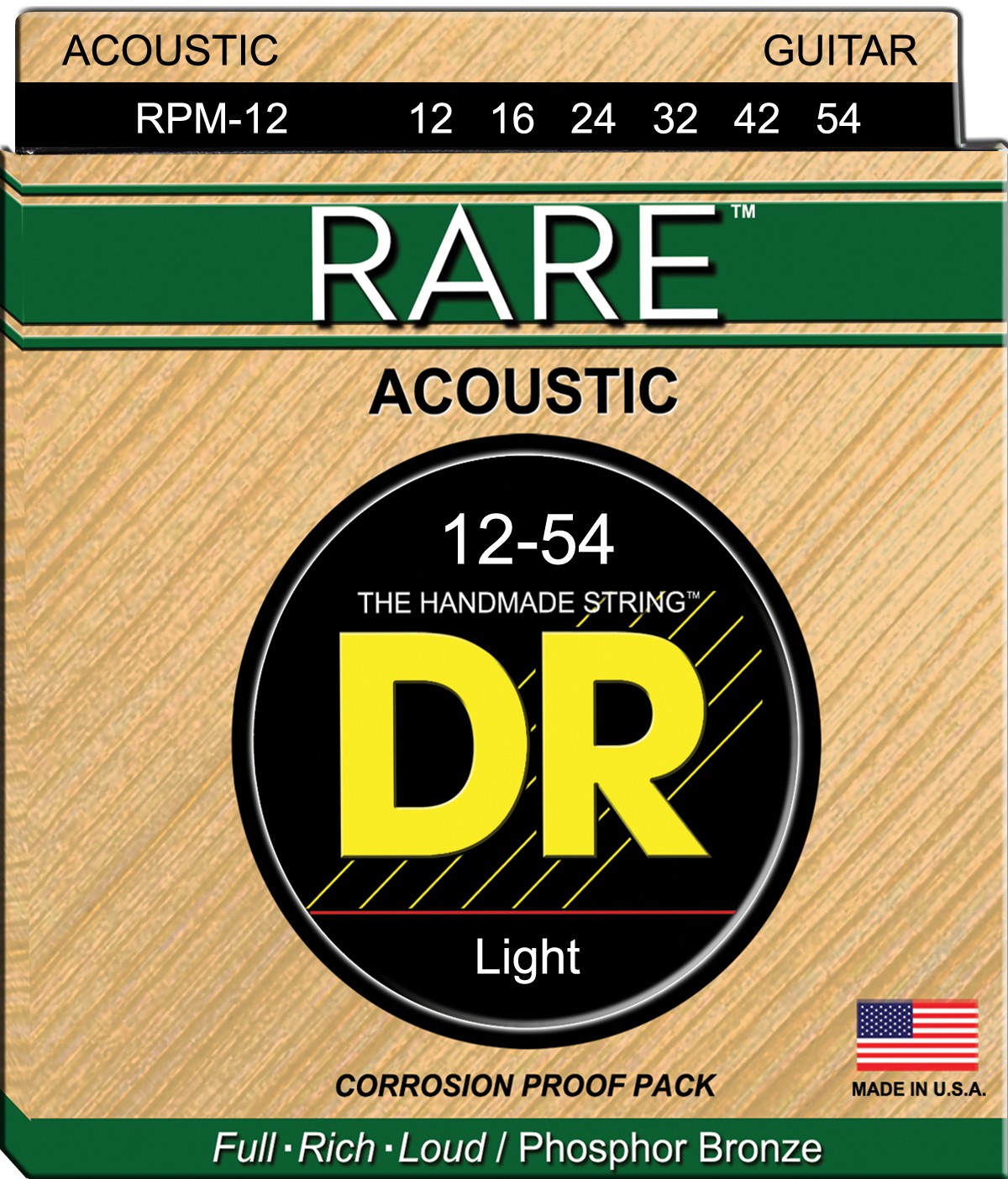 DR RARE - RPM-12 - struny do gitary akustycznej Set, Medium, .012-.054