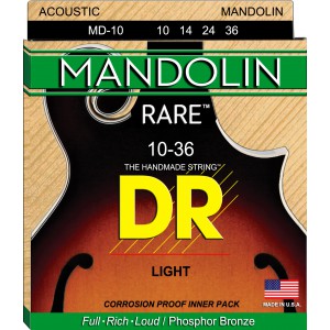 DR RARE - MD-10 - Mandolin String Set, 4-String, Light, .010-.036