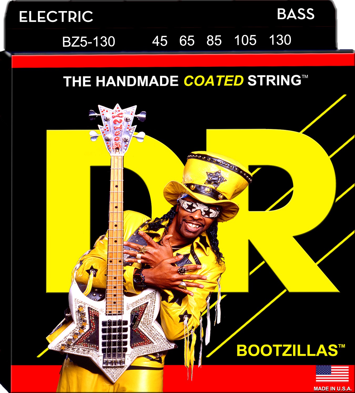 DR BOOTZILLAS - BZ5-130 - Bootsy Collins Signature Bass String Set, 5-String, Medium, .045-130 DR BOOTZILLAS - BZ5-130 - Bootsy Collins Signature struny do gitary basowej, 5-String, Medium, .045-130