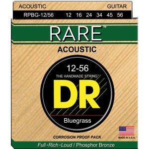 DR RARE - PBG-12/56 - struny do gitary akustycznej Set, Bluegrass, .012-.056