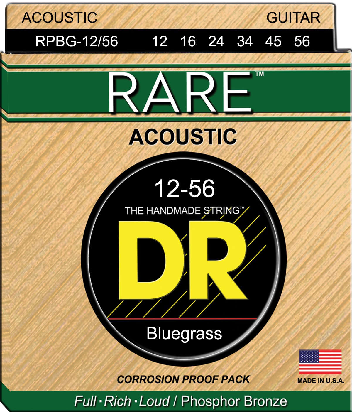DR RARE - PBG-12/56 - Acoustic Guitar String Set, Bluegrass, .012-.056 DR RARE - PBG-12/56 - struny do gitary akustycznej Set, Bluegrass, .012-.056