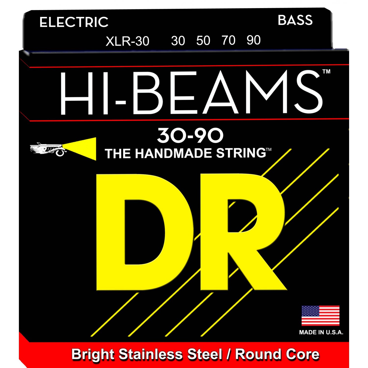 DR XLR-30 - HI-BEAM - struny do gitary basowej, 4-String, Extra Light, .030-.090