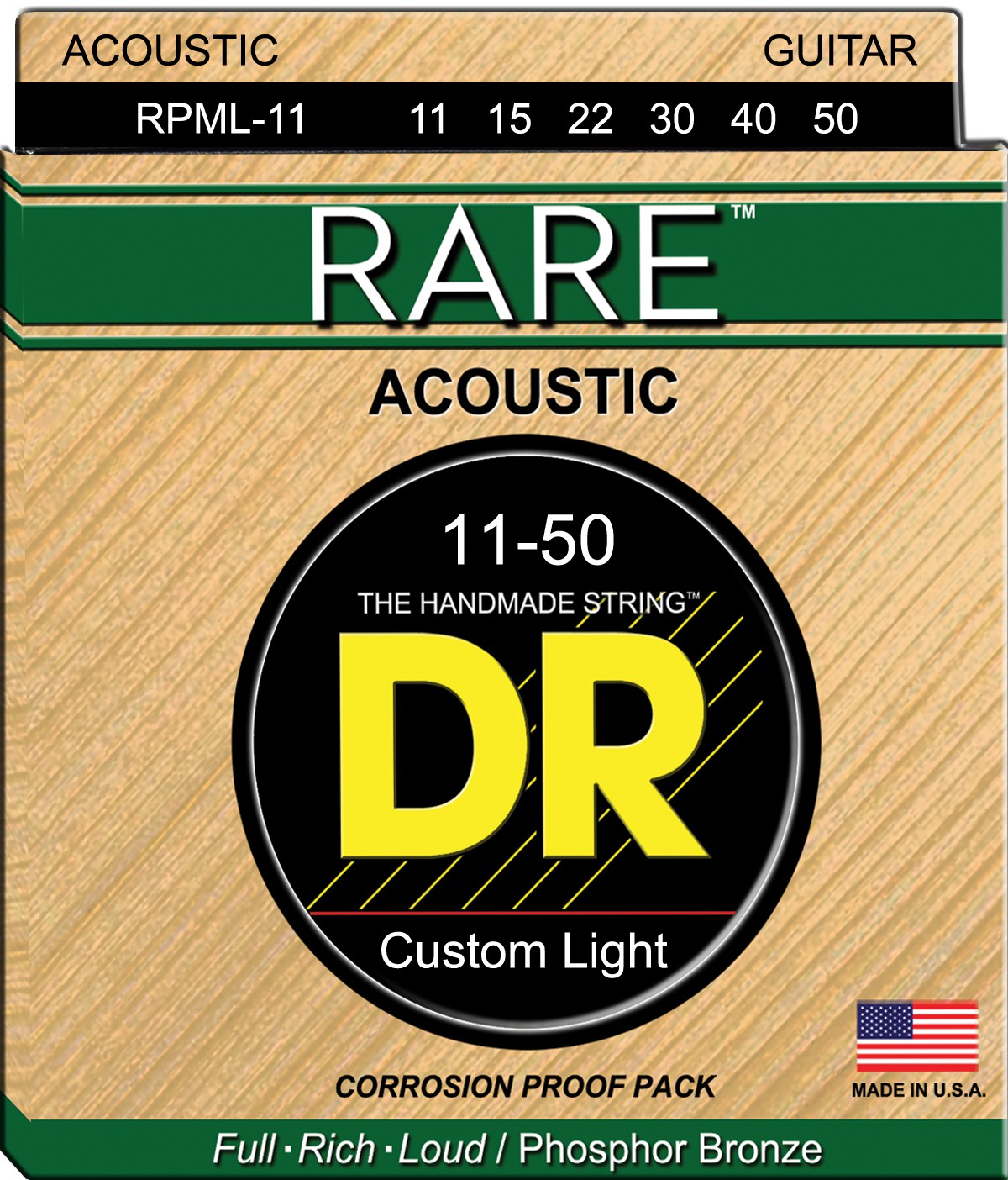 DR RARE - RPML-11 - struny do gitary akustycznej Set, Medium Light, .011-.050