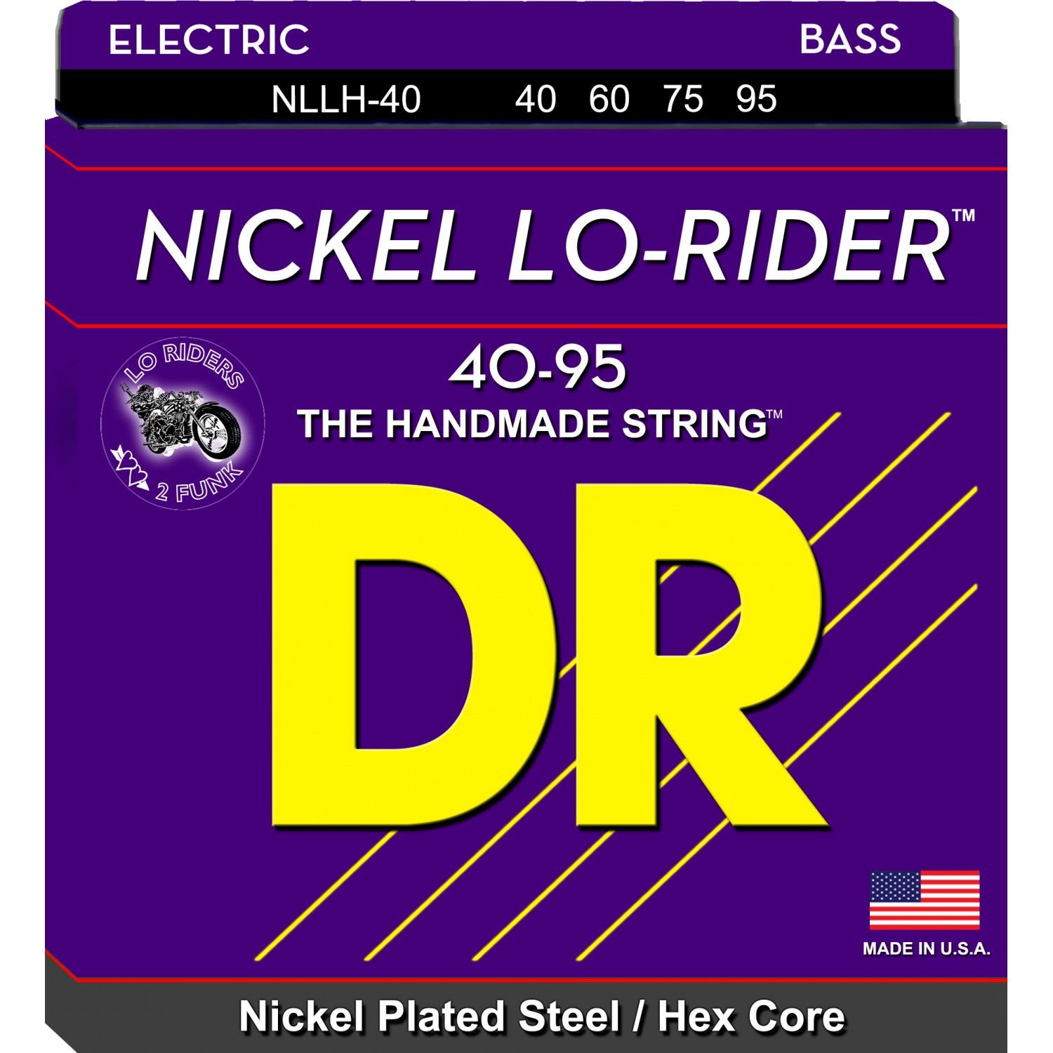 DR NICKEL LO-RIDER - struny do gitary basowej, 4-String, Light-Light, .040-.095