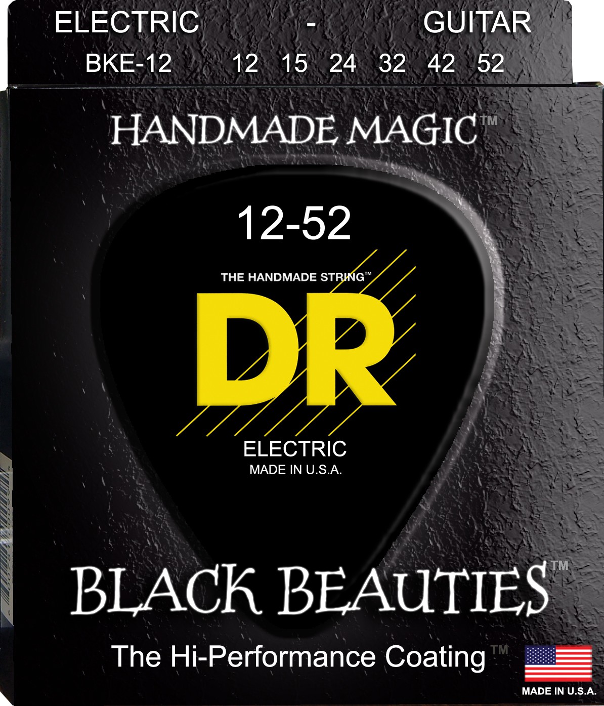 DR BLACK BEAUTIES - BKE-12 - Electric Guitar String Set, Extra Heavy, .012-.052 DR BLACK BEAUTIES - BKE-12 - struny do gitary elektrycznej Set, Extra Heavy, .012-.052