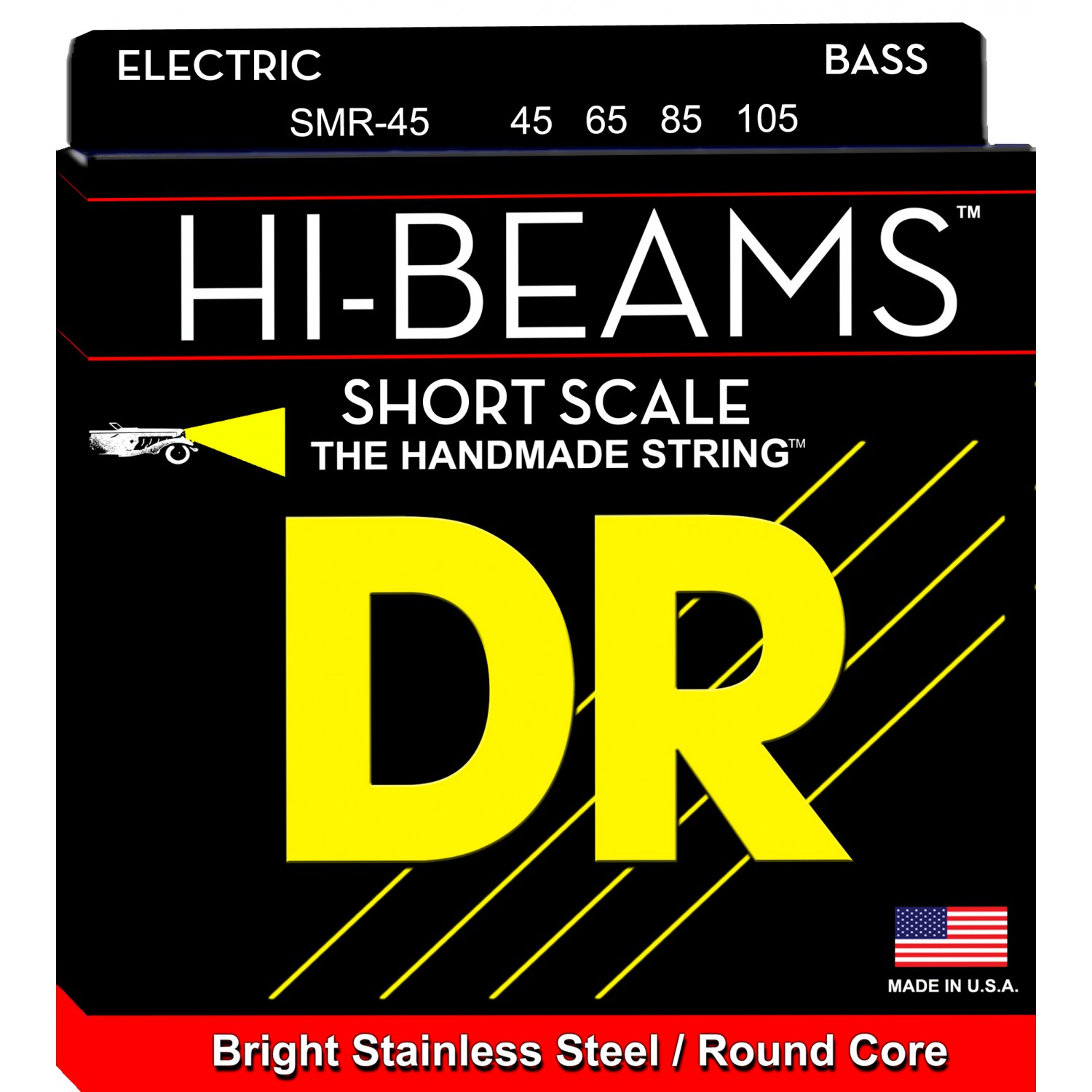 DR SMR-45 - HI-BEAM - struny do gitary basowej, 4-String, Medium, .045-.105, Short Scale