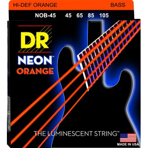 DR NEON Hi-Def Orange - struny do gitary basowej, 4-String, Medium, .045-.105