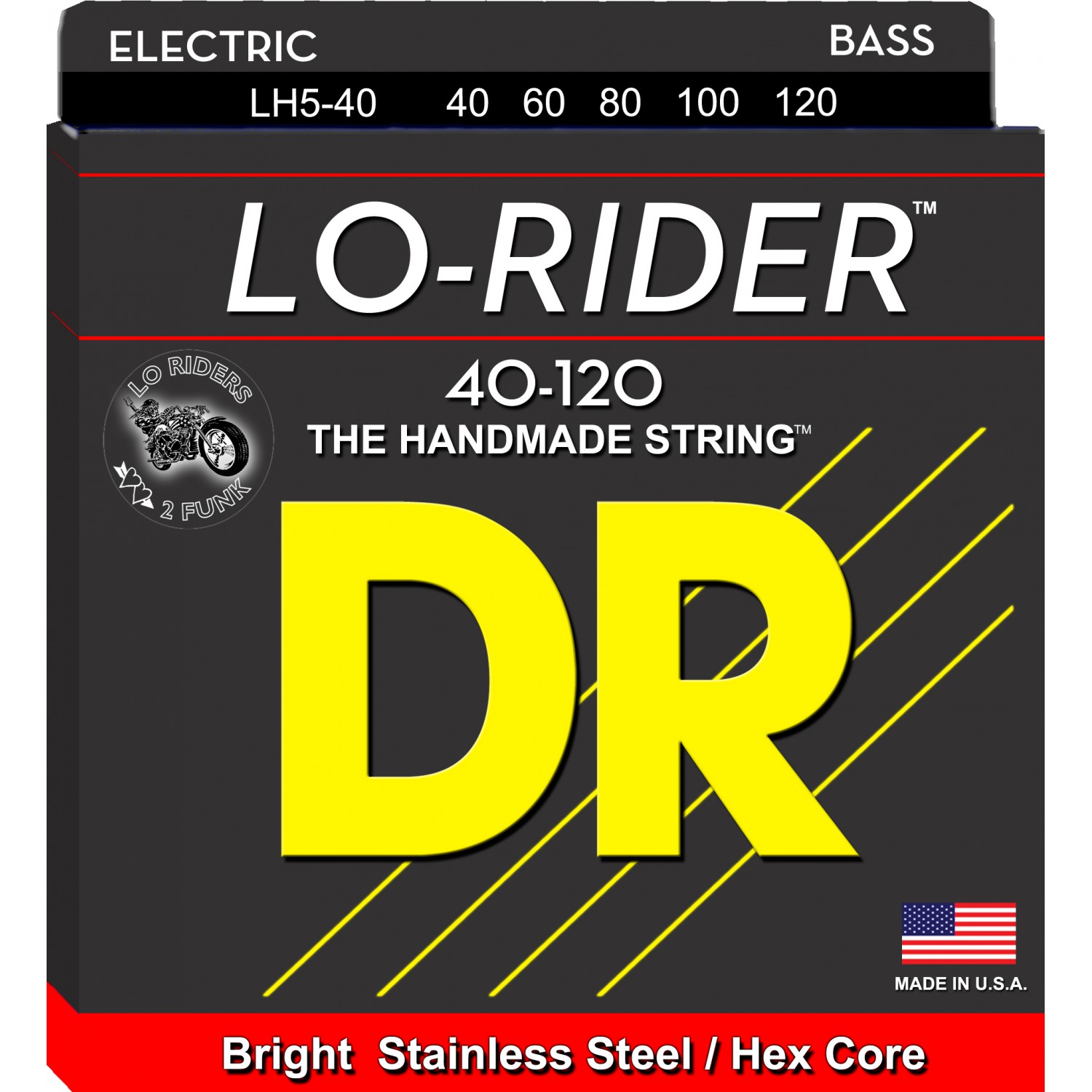 DR LO-RIDER - LH5-40 - struny do gitary basowej, 5-String, Light, .040-.120