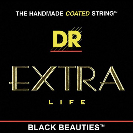 DR BLACK BEAUTIES - BKBT-50 - Bass String Set, 5-String, Coated, Heavy Taper, .050-.110, Taperwound E-String
