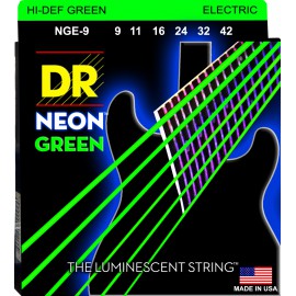 DR NEON Hi-Def Green - NGE- 9 - struny do gitary elektrycznej Set, Light, .009-.042