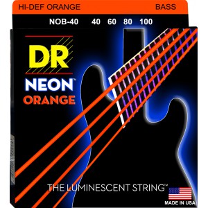 DR NEON Hi-Def Orange - struny do gitary basowej, 4-String, Light, .040-.100