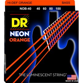 DR NEON Hi-Def Orange - struny do gitary basowej, 4-String, Light, .040-.100