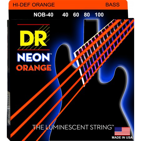 DR NEON Hi-Def Orange - Bass String Set, 4-String, Light, .040-.100