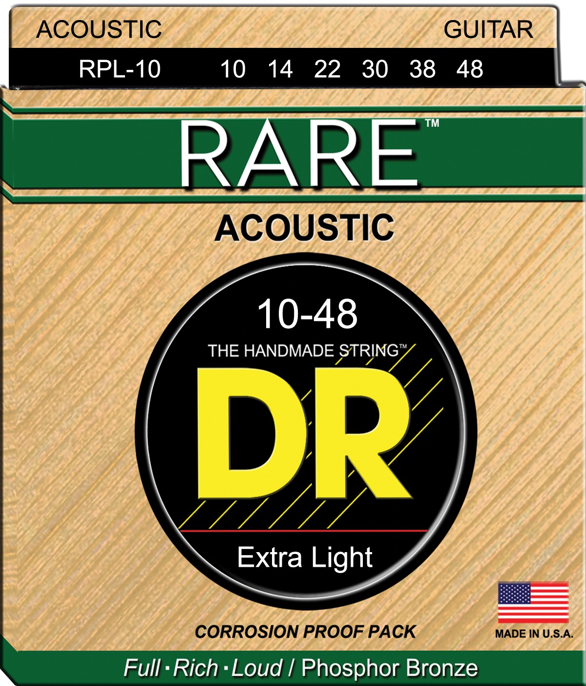 DR RARE - RPL-10 - struny do gitary akustycznej Set, Light, .010-.048