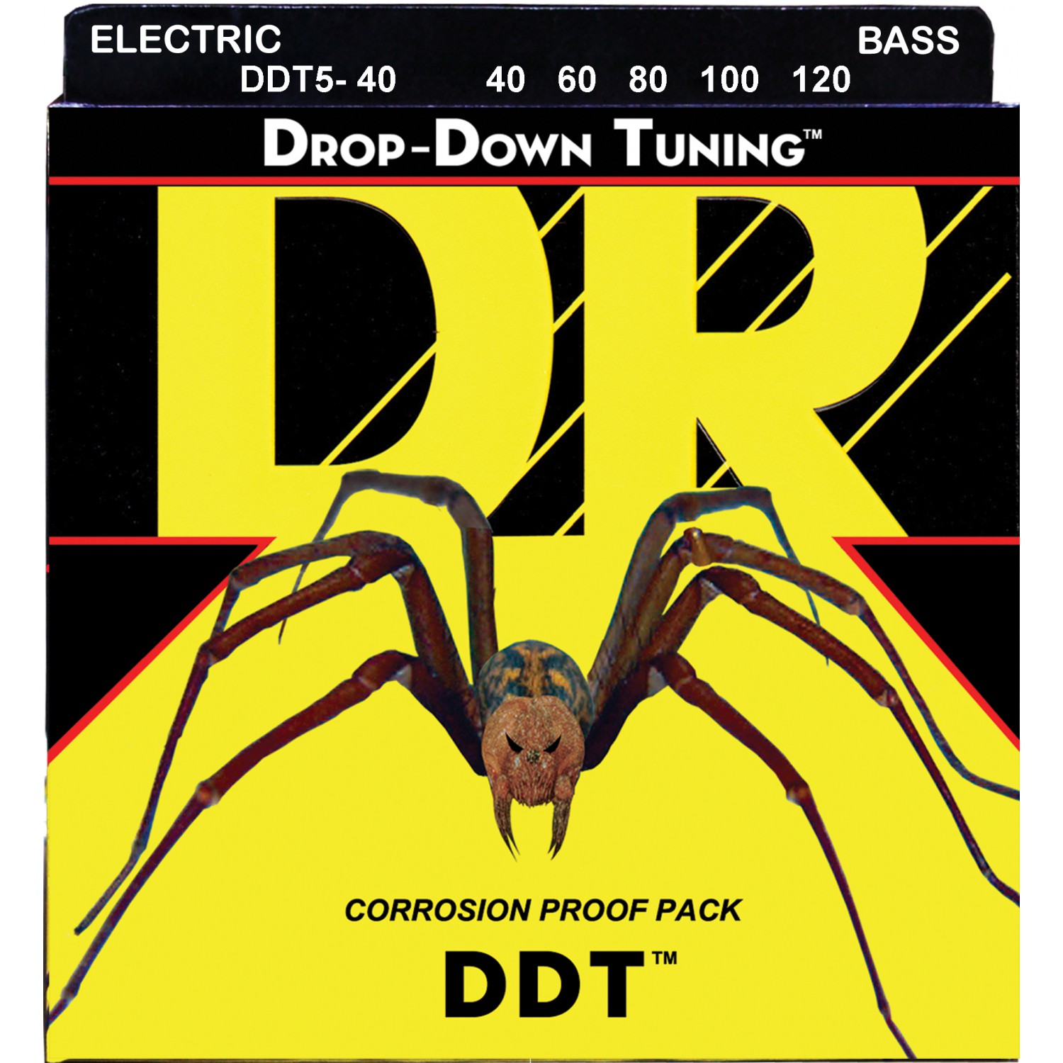DR DDT-5-40 - DROP-DOWN TUNING - Bass String Set, 5-String, Light, .040-.120 DR DDT-5-40 - DROP-DOWN TUNING - struny do gitary basowej, 5-String, Light, .040-.120
